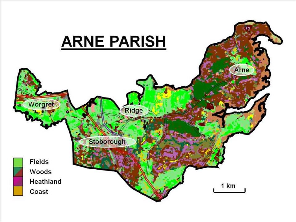 This map of Arne Parish is based on data from Landsat