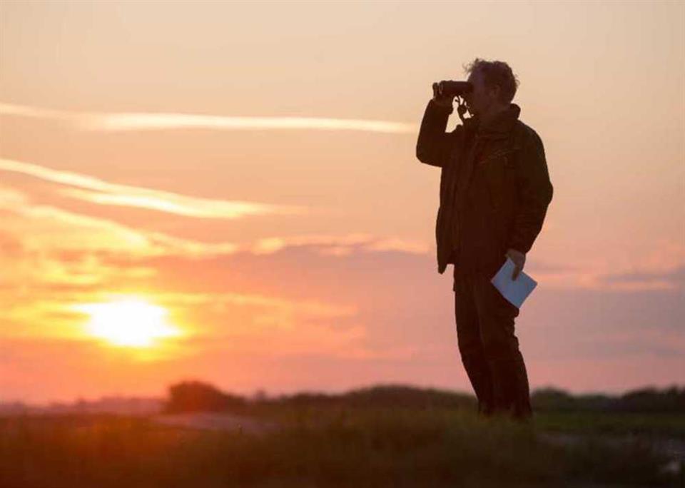 A surveyor in the survey area